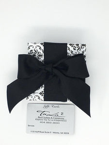 Gift Card with Black Bow Valued @ $25
